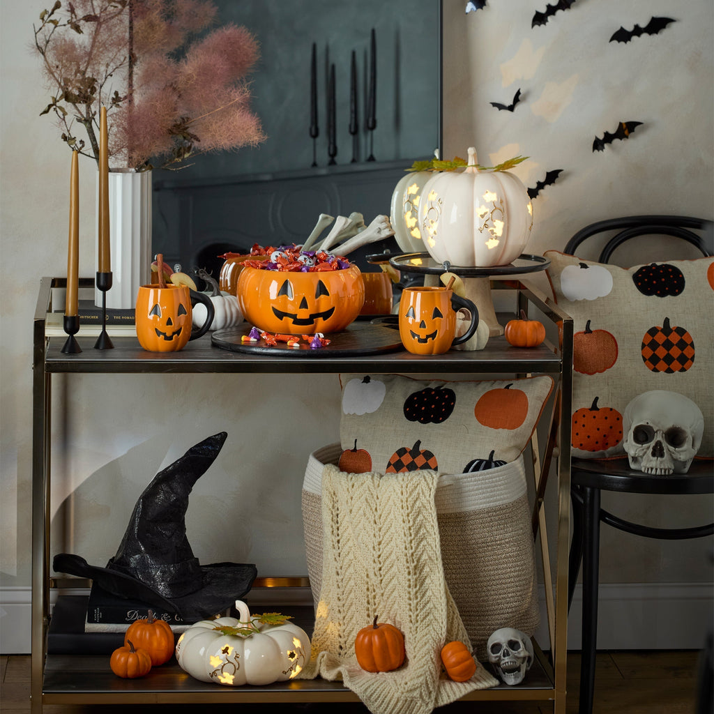 Lenox Halloween Figural Pumpkin Mugs, Set of 4, porcelain (view 3)
