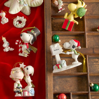 Lenox Snoopy & Friends Christmas 11-Piece Mini Ornament & Tree Set, porcelain (view 3)
