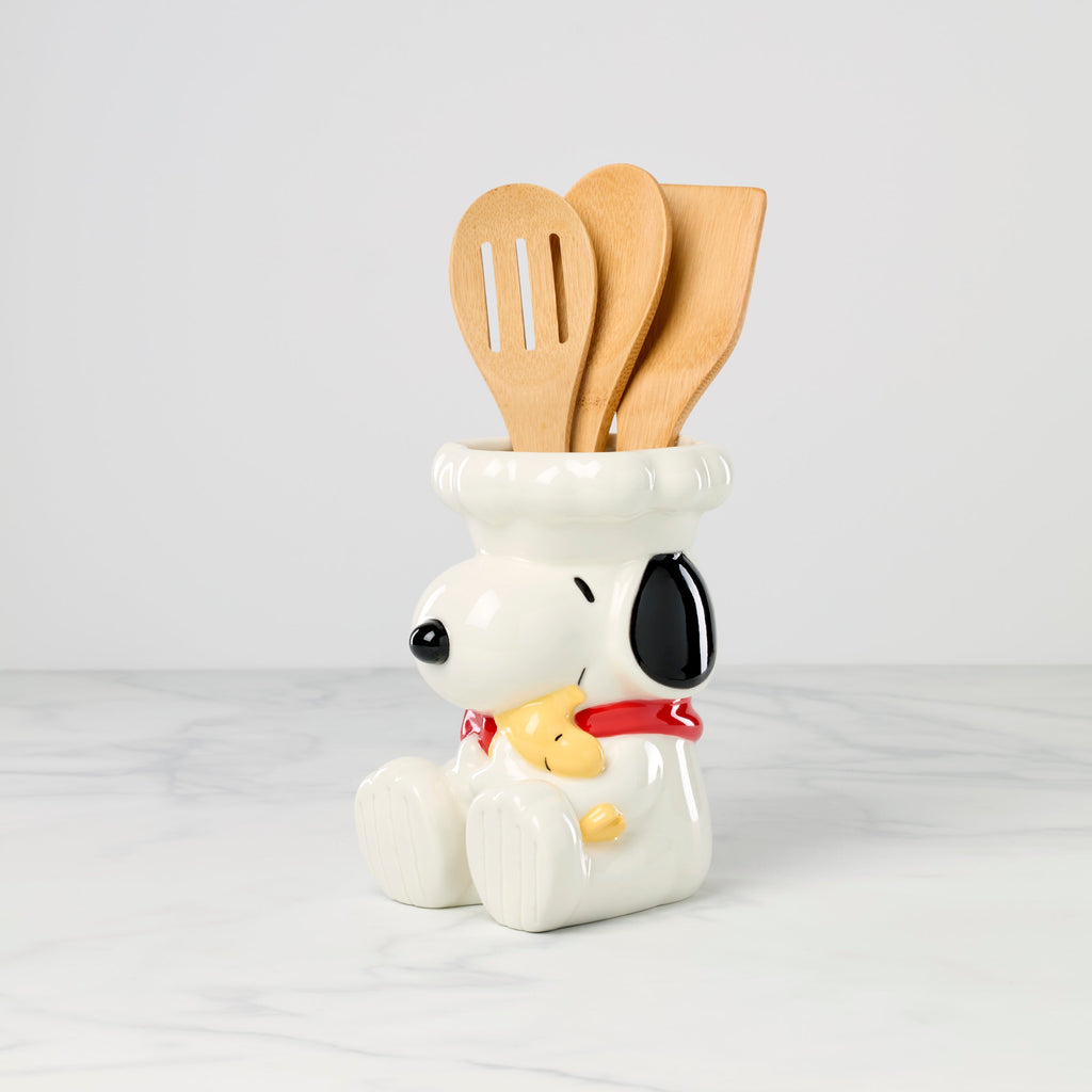 Lenox Chef Snoopy Figural Utensil Crock 4-Piece Set, porcelain (view 2)