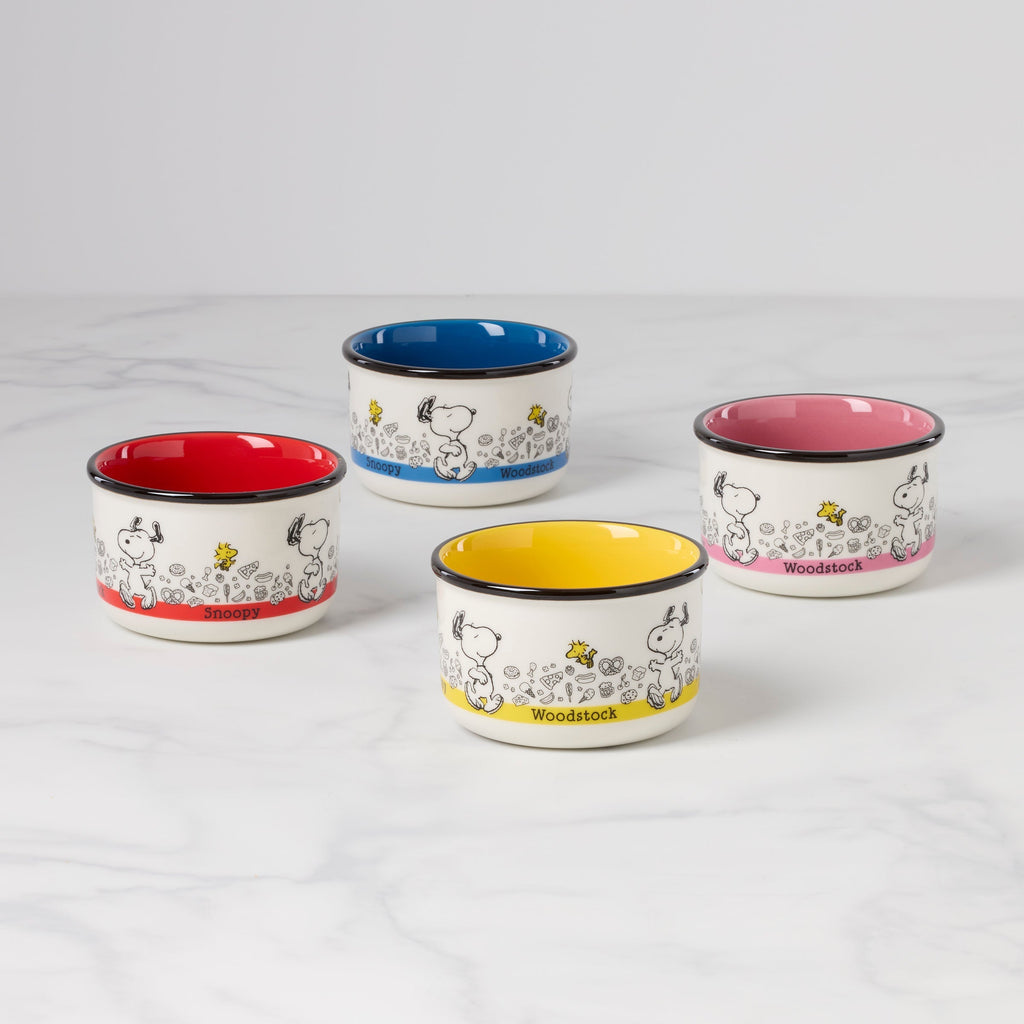 Lenox Chef Snoopy Snack Bowls, Set of 4, porcelain