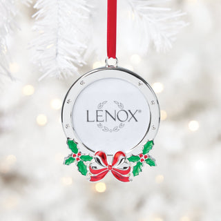 Lenox Holly Photo Frame Silverplate Ornament, silverplate/stainless steel (view 4)