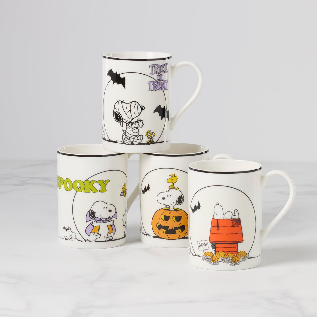 Lenox The Great Pumpkin Mugs, Set of 4, porcelain