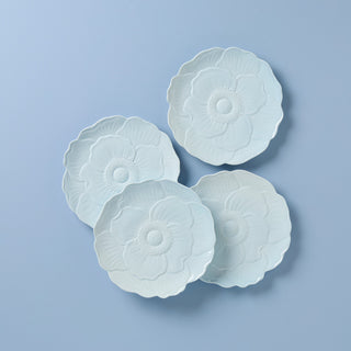 Lenox Butterfly Meadow Floral Blue Accent Plates, Set of 4, porcelain