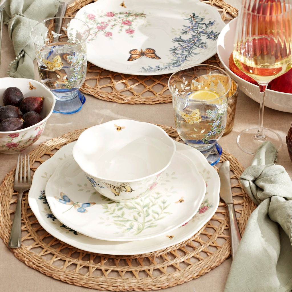 Lenox Butterfly Meadow Herbs 12-Piece Dinnerware Set, porcelain (view 6)