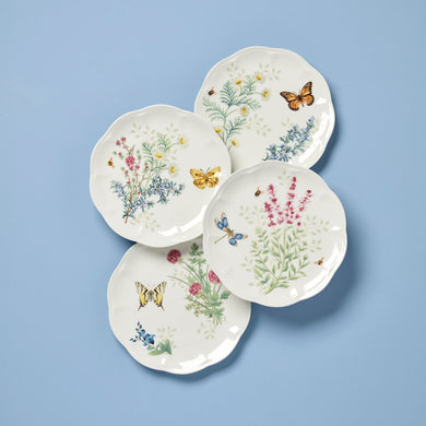 Lenox Butterfly Meadow Herbs Accent Plates, Set of 4, porcelain