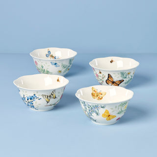 Lenox Butterfly Meadow Herbs Rice Bowls, Set of 4, porcelain