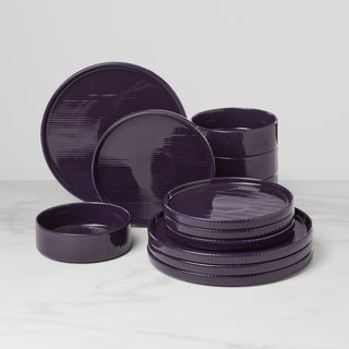 Lenox Modulus Nightshade 12-Piece Dinnerware Set, porcelain