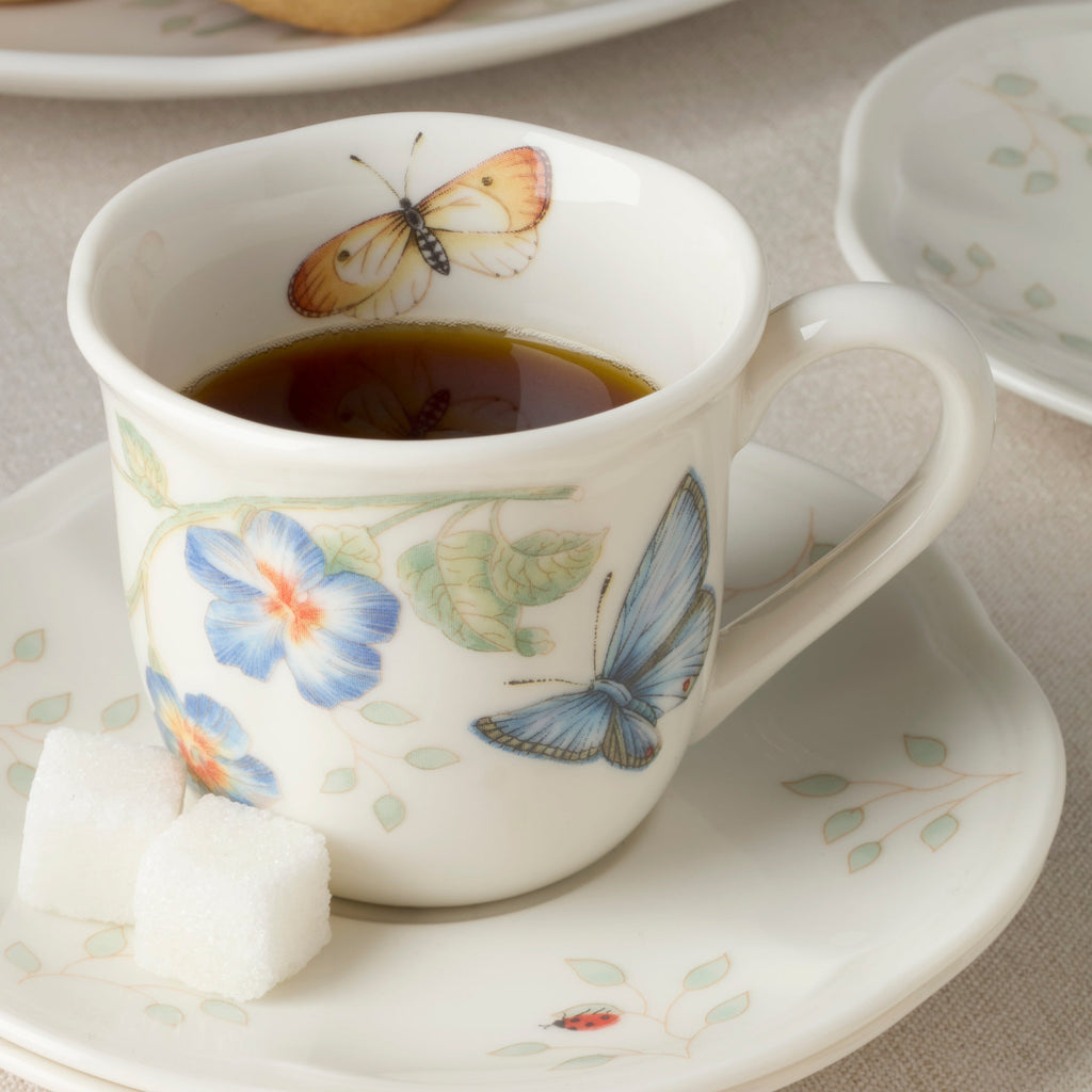 Lenox Butterfly Meadow Espresso Cup & Saucers, Set of 4, porcelain (view 4)