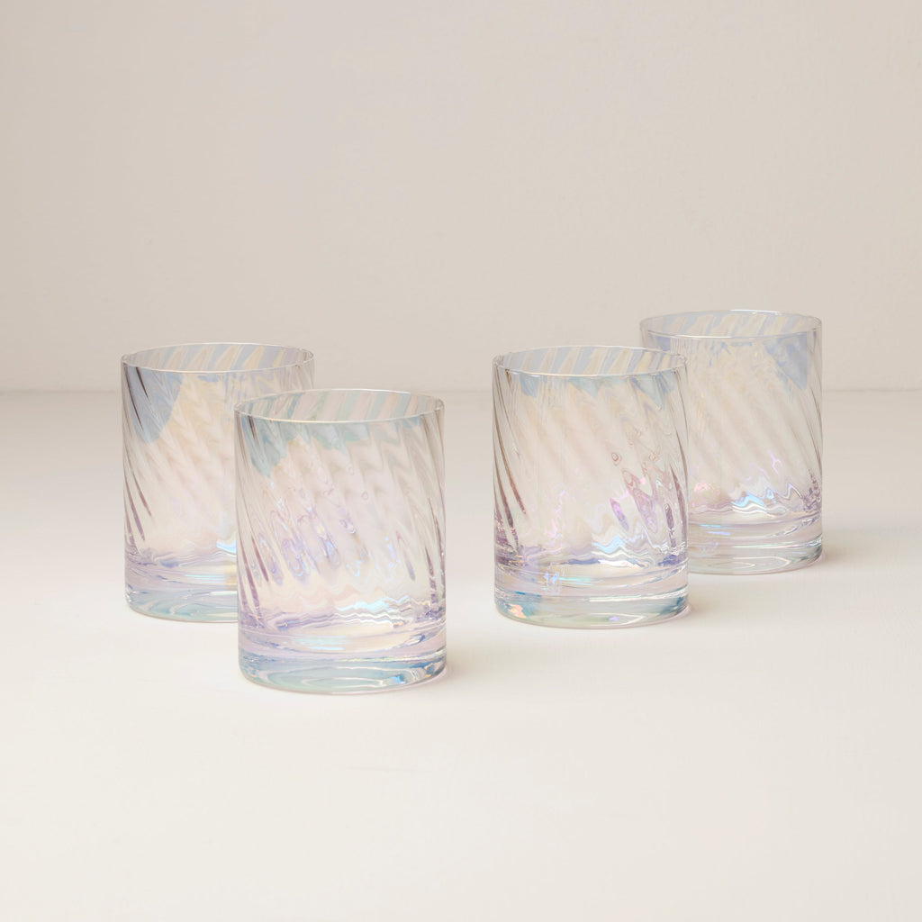 Lenox Tuscany Classics Iridescent Double Old Fashion Glasses, S/4, glass