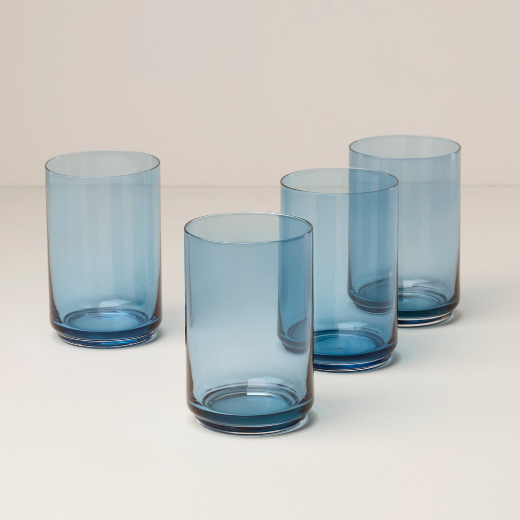 Lenox Tuscany Classics Stackable Blue Coolers, Set of 4, glass