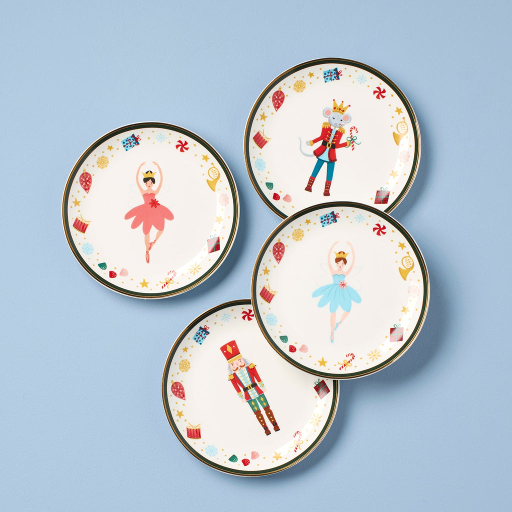 Lenox Nutcracker Ballet Tidbit Plates - Set of 4 Assorted, porcelain