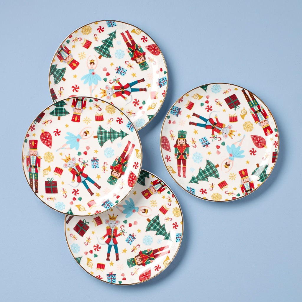 Lenox Nutcracker Ballet Accent Plates, Set of 4, porcelain
