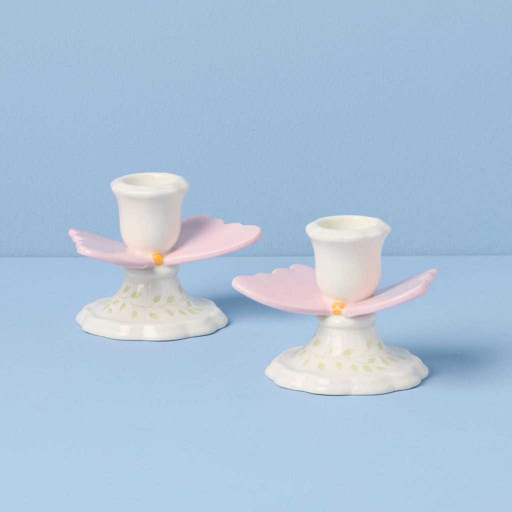 Lenox Butterfly Meadow Candlestick Holders, Set of 2, porcelain