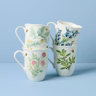 Lenox Butterfly Meadow Herbs Mugs, Set of 4, porcelain (view 2)
