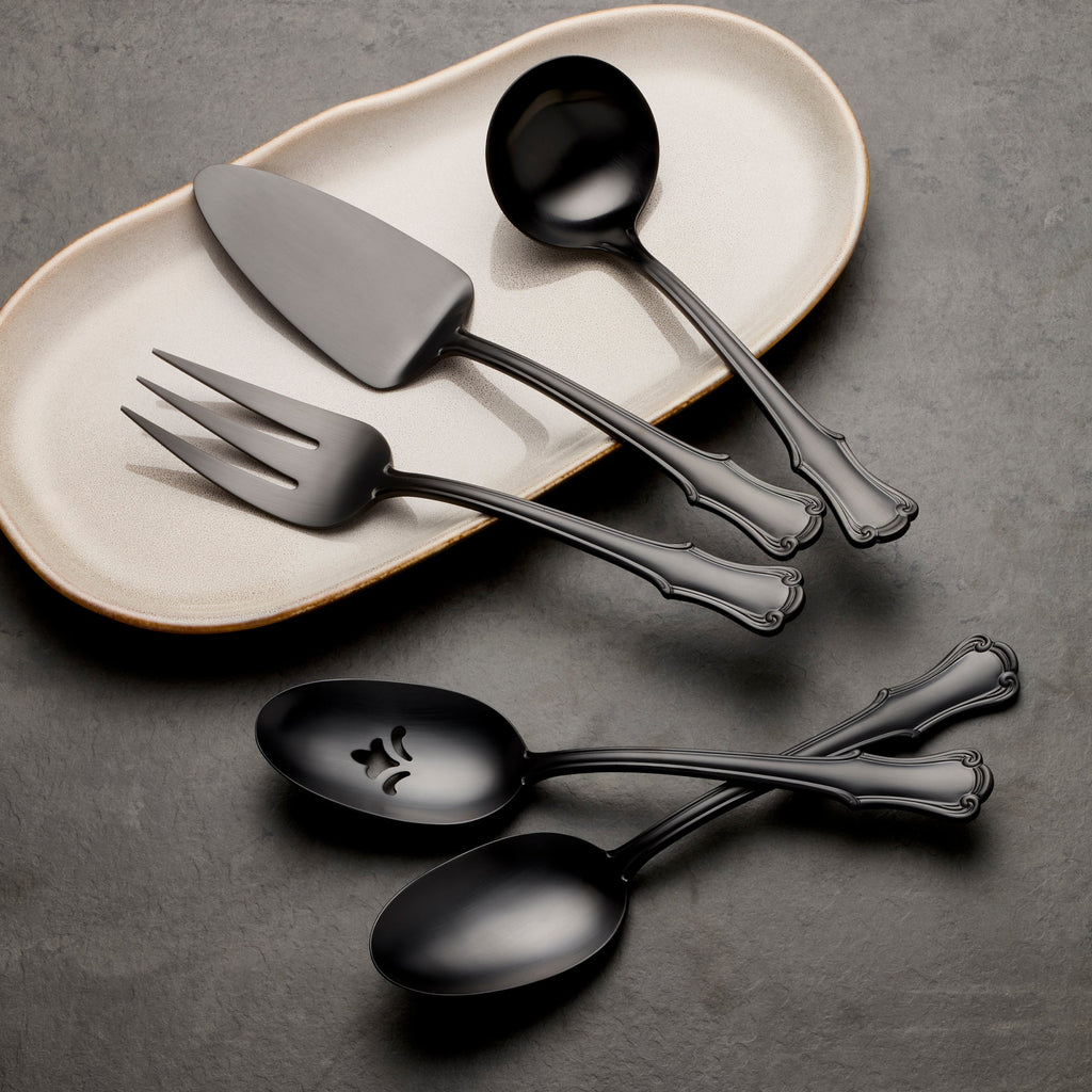 Oneida James Street Black Satin 5-Piece Hostess Set, 18/0 stainless steel (view 2)