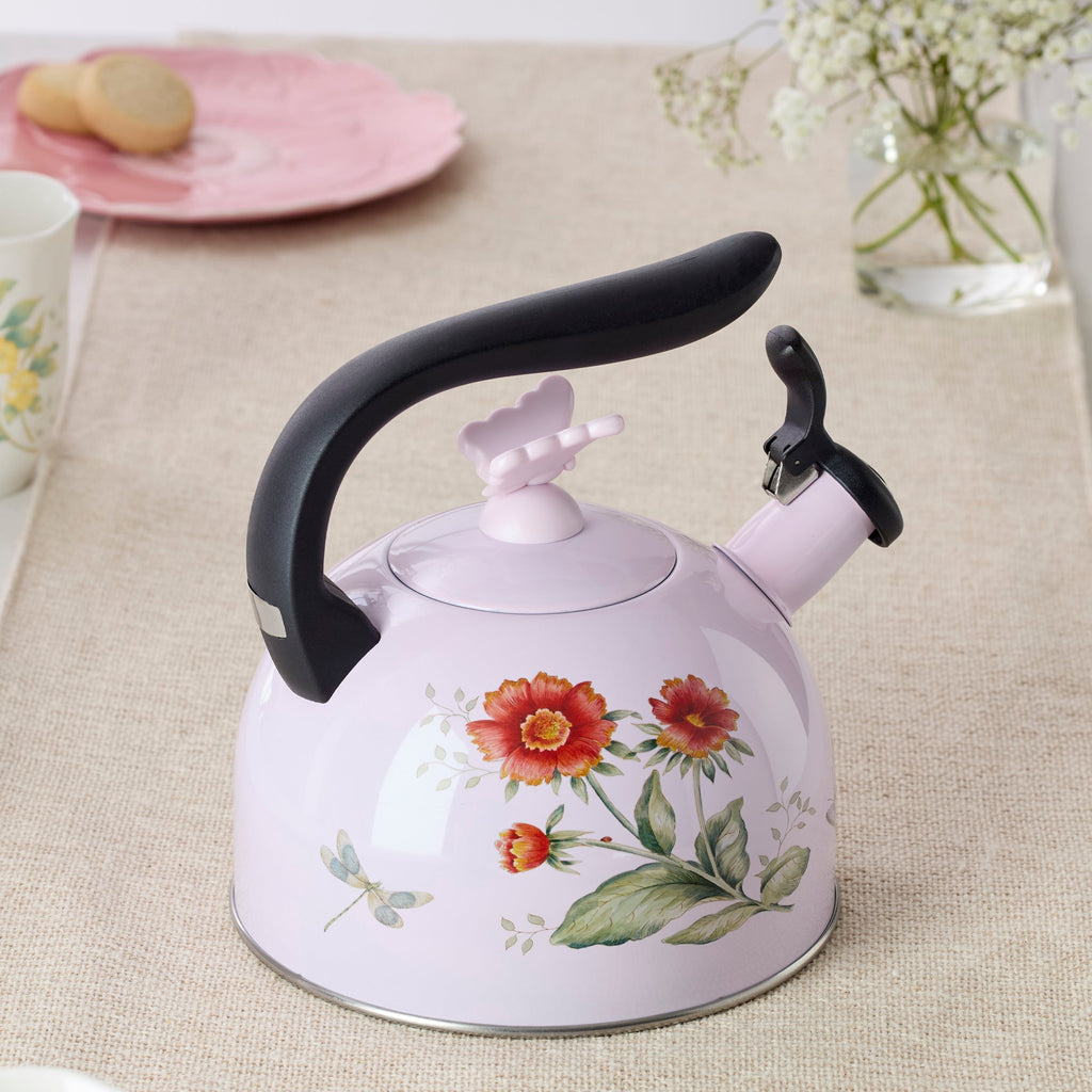 Lenox Butterfly Meadow Colors Tea Kettle, enamelware (view 3)