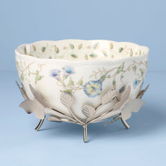 Lenox Butterfly Meadow 25th Anniversary Bowl with Stand, porcelain