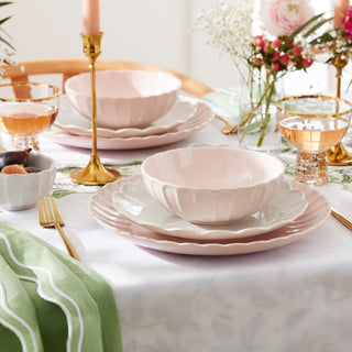 Lenox French Perle Scallop Blush 12-Piece Dinnerware Set, stoneware (view 4)