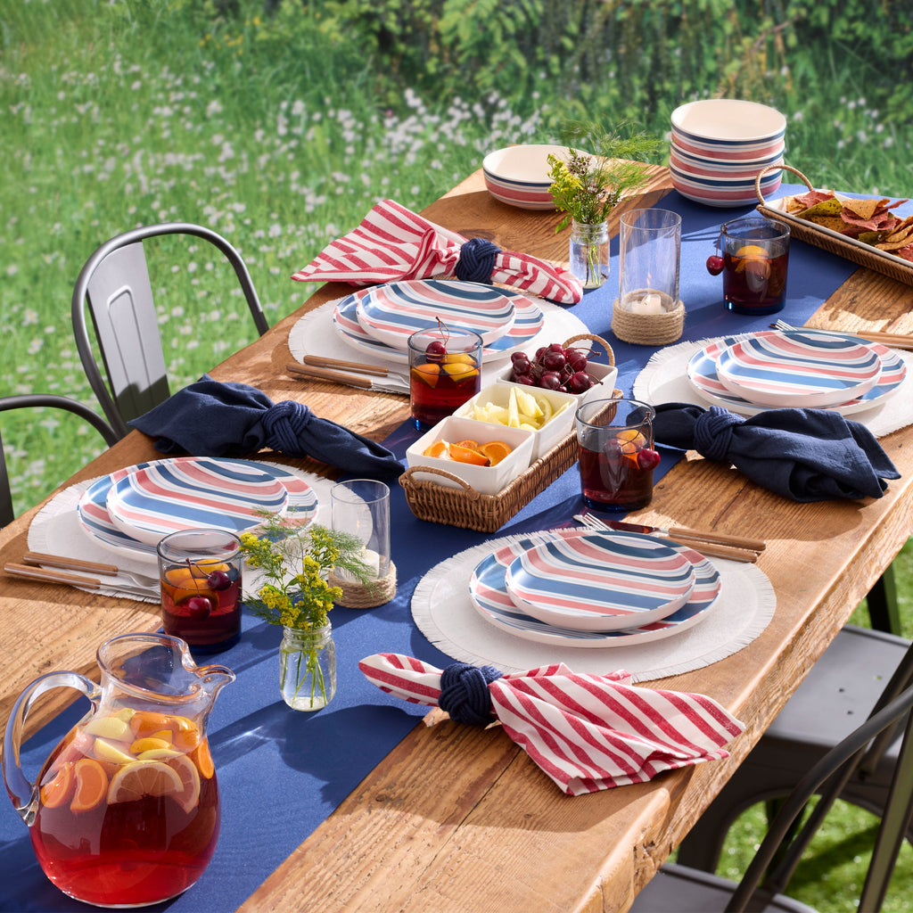 Oneida 24 Seven Melamine Stripe 12-Piece Dinnerware Set, melamine (view 2)