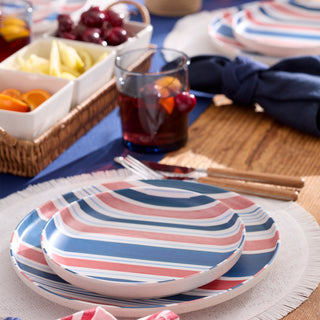 Oneida 24 Seven Melamine Stripe 12-Piece Dinnerware Set, melamine (view 4)