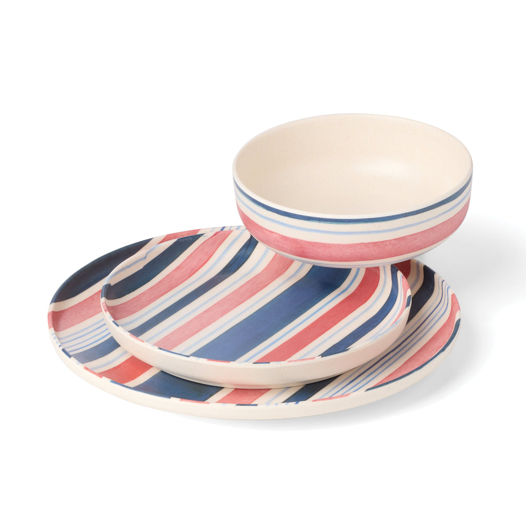Oneida 24 Seven Melamine Stripe 12-Piece Dinnerware Set, melamine (view 10)