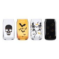 Oneida Vintro Halloween Can Cooler Glasses, Set of 4, glass