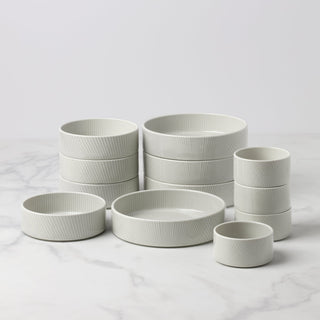 Lenox Modulus Vapor 12-Piece Bowl Set, porcelain