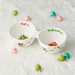 Lenox Merry Grinchmas Naughty or Nice Double Dip Bowl, porcelain (view 4)