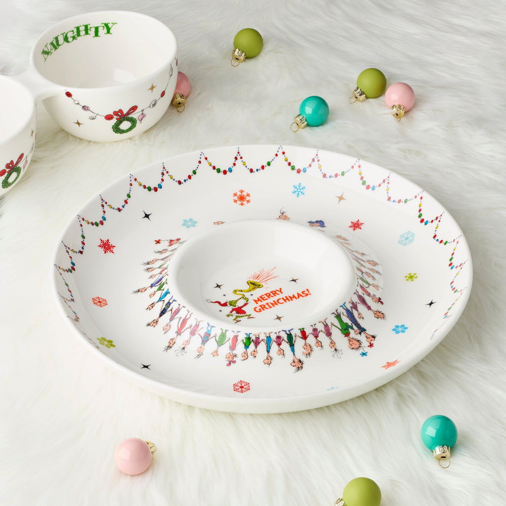 Lenox Merry Grinchmas Chip & Dip Bowl, porcelain (view 3)