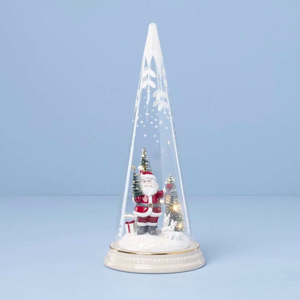 Lenox Merry & Magical Lit Santa With Lantern Figurine, porcelain/glass (view 2)