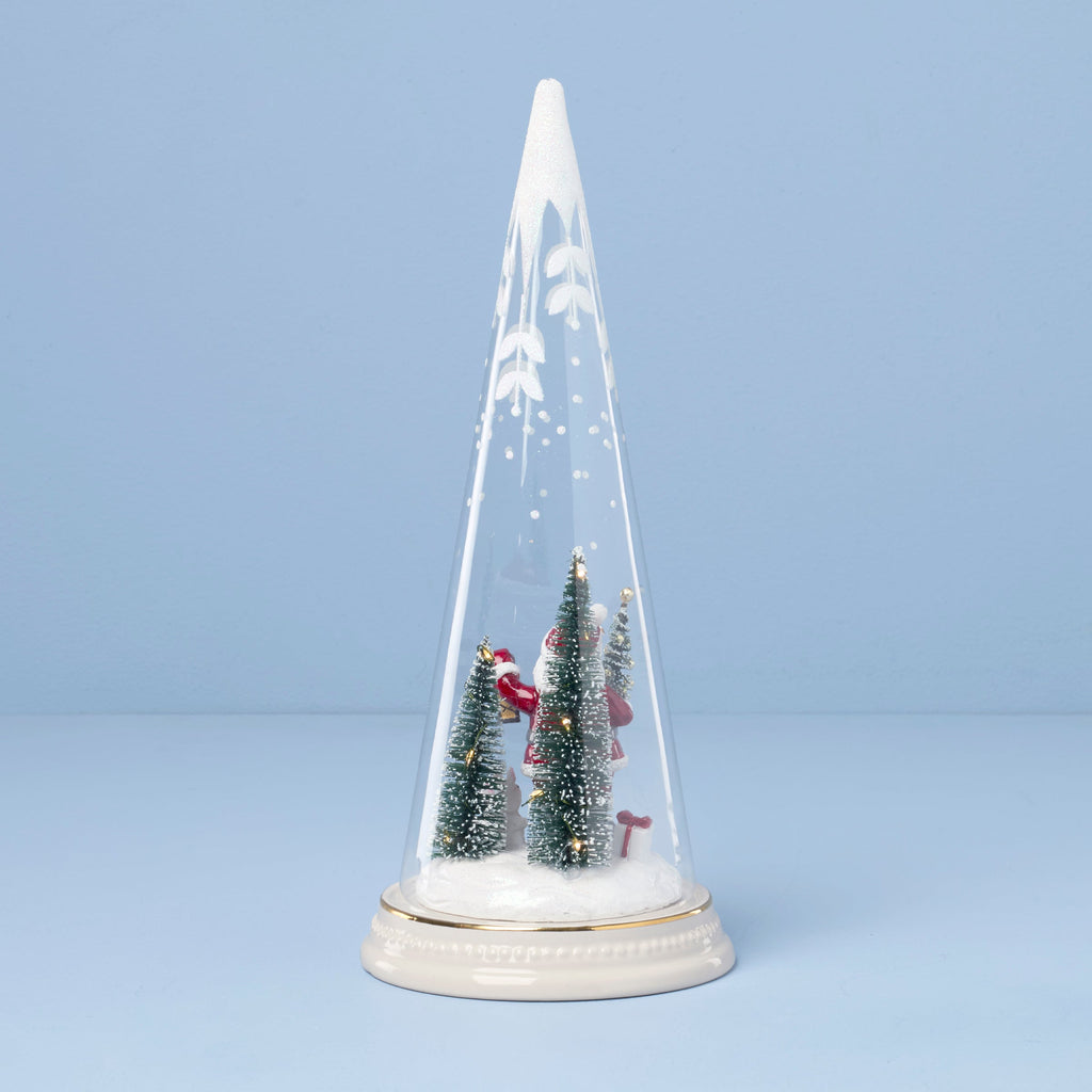 Lenox Merry & Magical Lit Santa With Lantern Figurine, porcelain/glass (view 4)