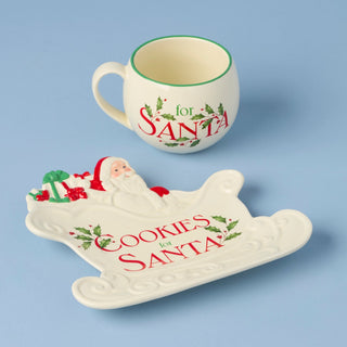Lenox Holiday Cookies & Milk for Santa 2-Piece Set, porcelain (view 2)