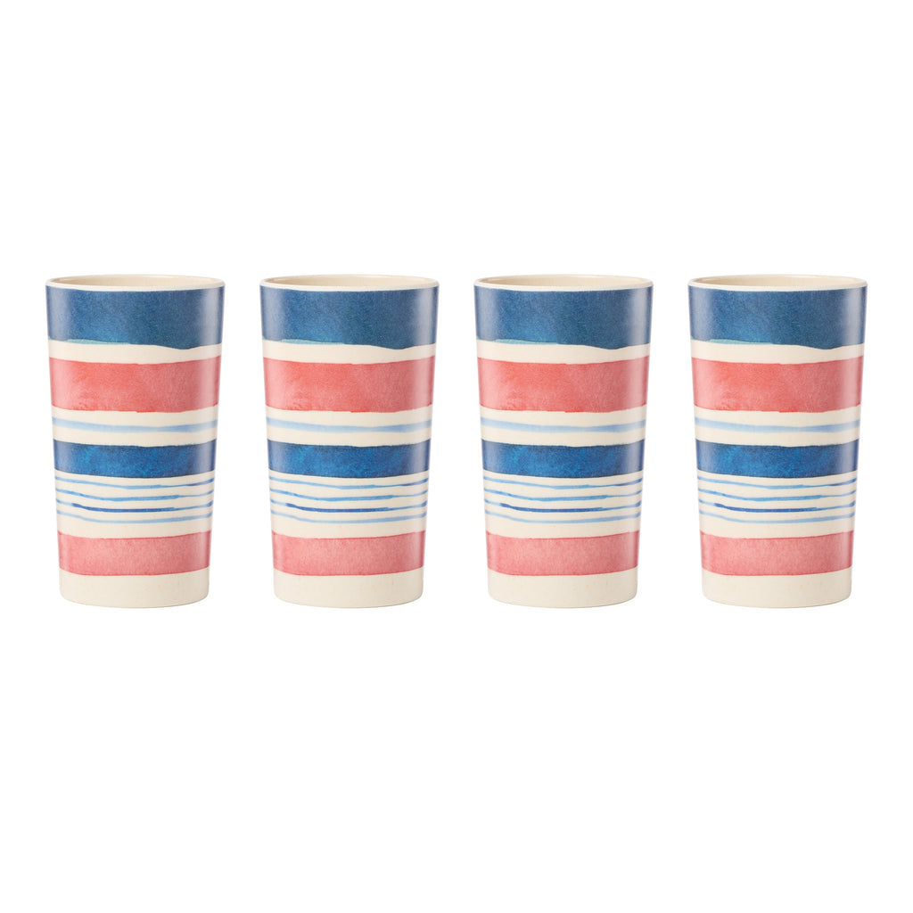Oneida 24 Seven Melamine Tumblers - Set Of 4 - Stripe, melamine