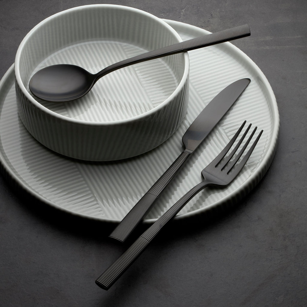 Lenox Modulus Black Satin 20-Piece Flatware Set, 18/10 stainless steel (view 4)