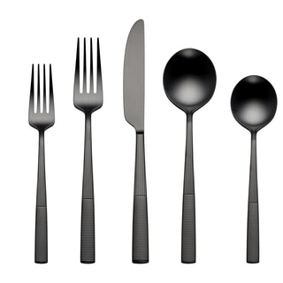 Lenox Modulus Black Satin 20-Piece Flatware Set, 18/10 stainless steel (view 3)