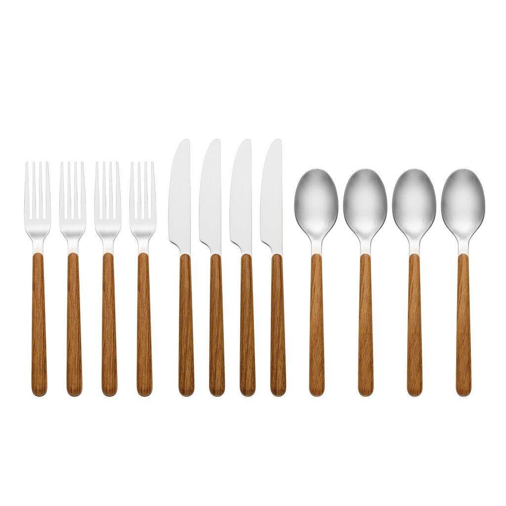 Oneida 24 Seven Mirror Faux Wood Handle 12-Piece Flatware Set, 18/0 stainless steel (view 2)