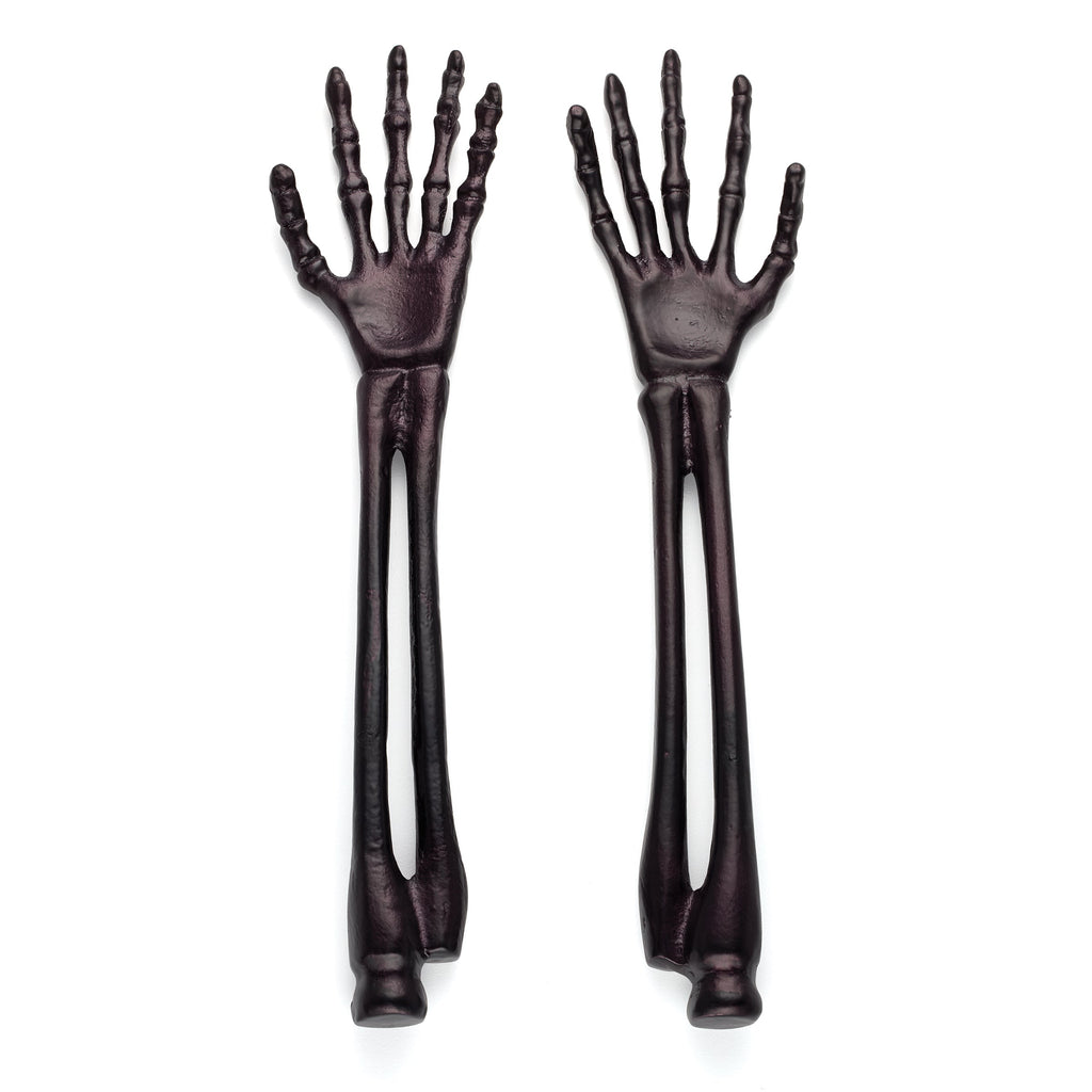 Oneida Vintro Halloween Skeleton Black Satin 2-Piece Salad Servers, aluminum