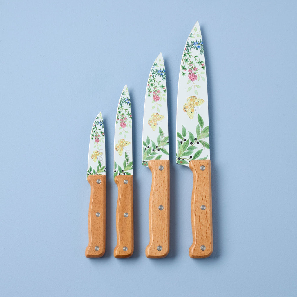 Lenox Butterfly Meadow Herbs 4-Piece Cutlery Set, stainless steel/wood