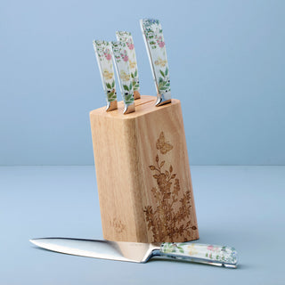 Lenox Butterfly Meadow Herbs 6-Piece Cutlery Block Set, stainless steel/wood (view 2)