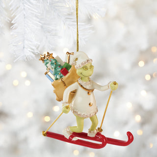 Lenox Grinch On Skis Ornament, porcelain (view 3)