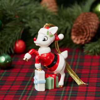 Lenox Rudolph in a Santa Suit Ornament, porcelain (view 2)