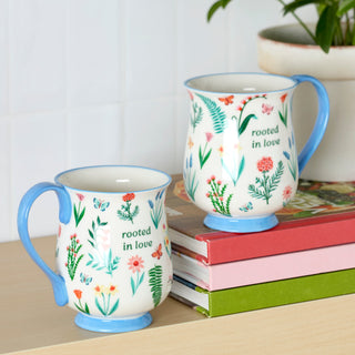 Oneida First Blooms Blue Mugs, Set of 2, porcelain (view 2)