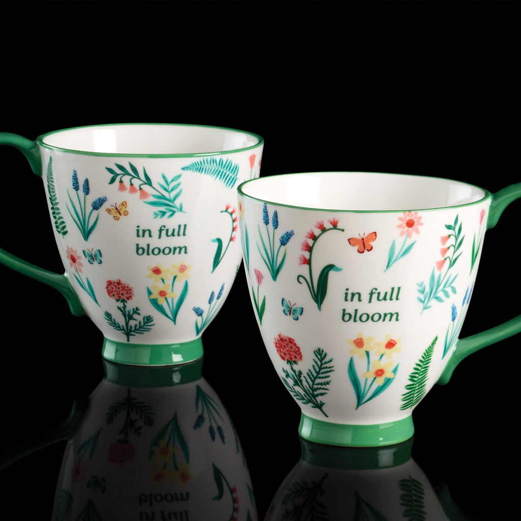 Oneida First Blooms Green Mugs, Set of 2, porcelain (view 3)