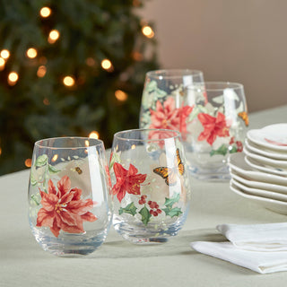 Lenox Butterfly Meadow Holiday Stemless Wine Glasses, Set Of 4, crystal non lead (view 3)