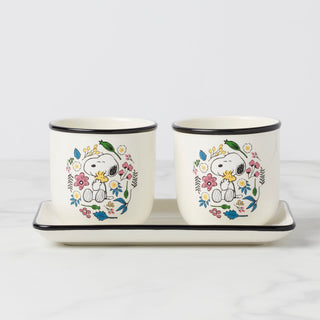Lenox Chef Snoopy Herb Pots, Set Of 3, porcelain • hand wash • includes (2) herb pots and (1) tray • each herb pot measures 4