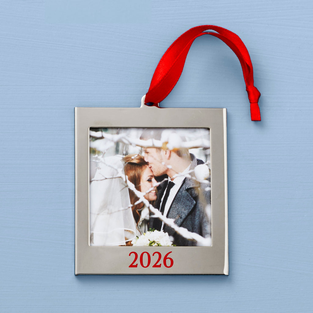 Lenox 2026 Frame Charm Ornament, silverplate/stainless steel