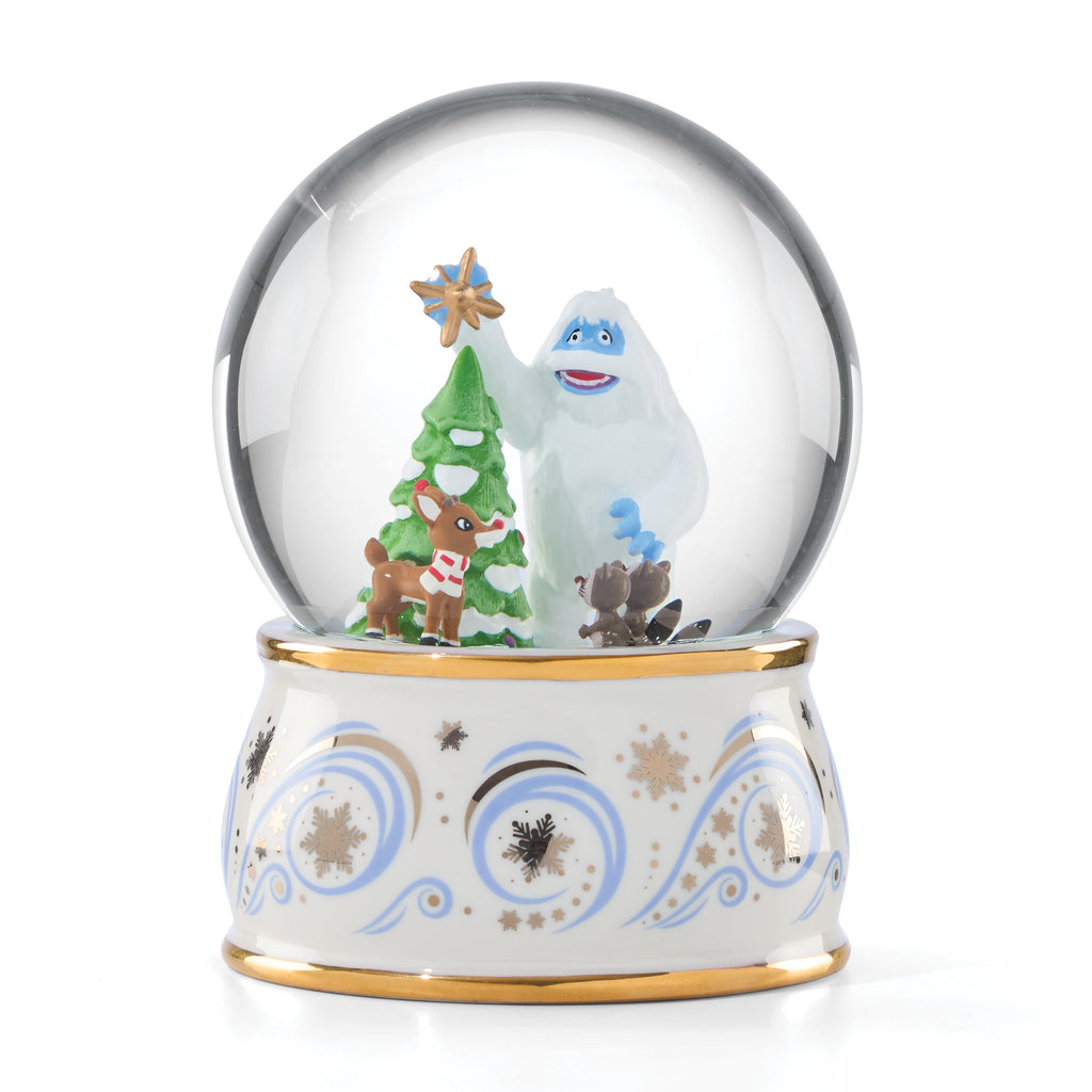 Lenox Rudolph and Bumble Snow Globe, porcelain/glass