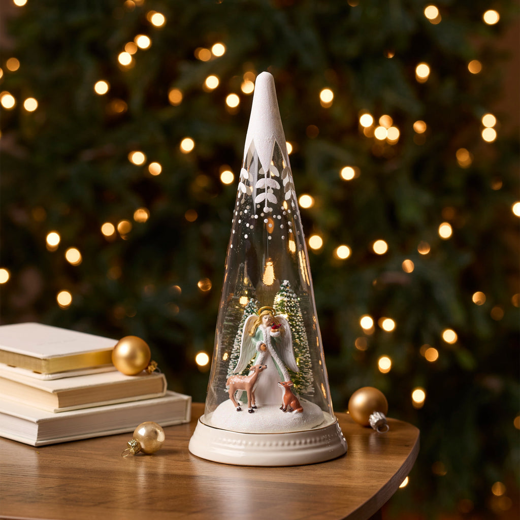 Lenox Merry & Magical Glass Lit Scene Angel, porcelain (view 4)