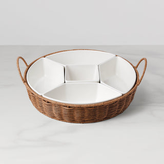 Oneida Willow & White 6-Piece Serving Set, stoneware