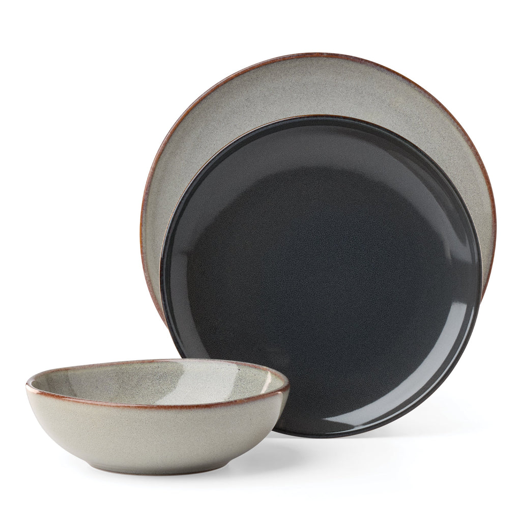 Oneida Organic Shades Gray 12 Piece Dinnerware Set, stoneware (view 7)